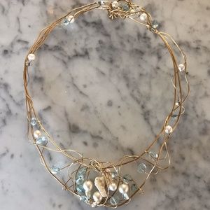 Kazuko Oshima Necklace with Fresh Water Pearls & Semi-Precious Stones